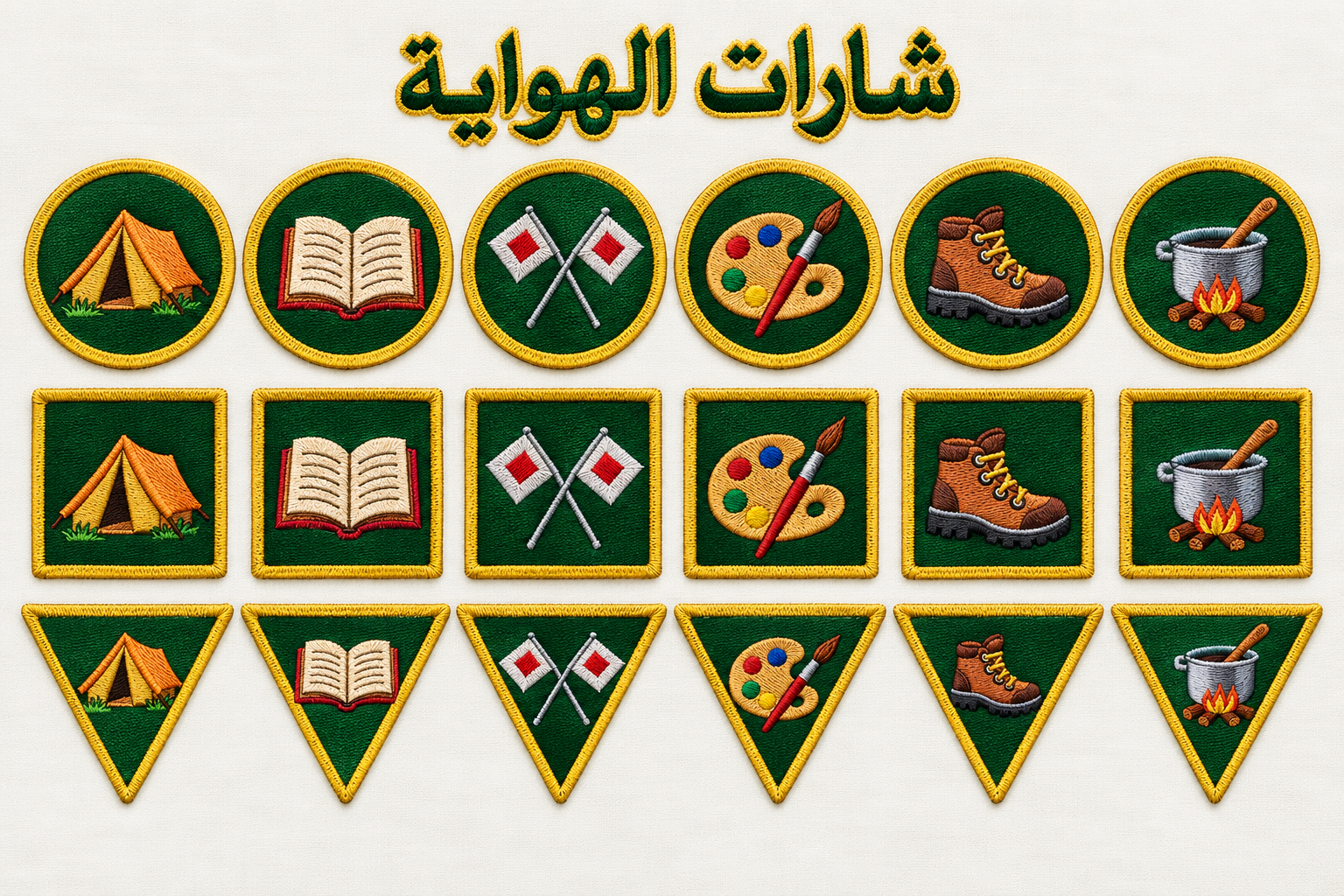 Embroidered Hobby Badge Shape Grid